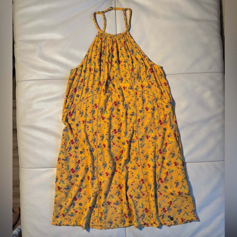 Superdry Halter Sundress Gold Floral